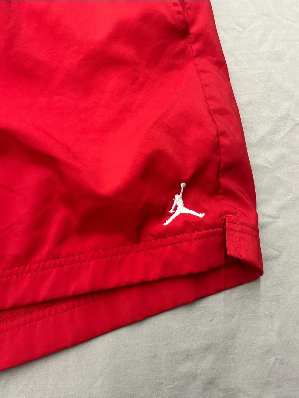 Jordan Red Athletic Shorts with White Jumpman Logo Men’s Size Large